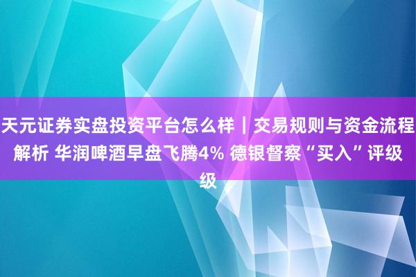 天元证券实盘投资平台怎么样｜交易规则与资金流程解析 华润啤酒早盘飞腾4% 德银督察“买入”评级